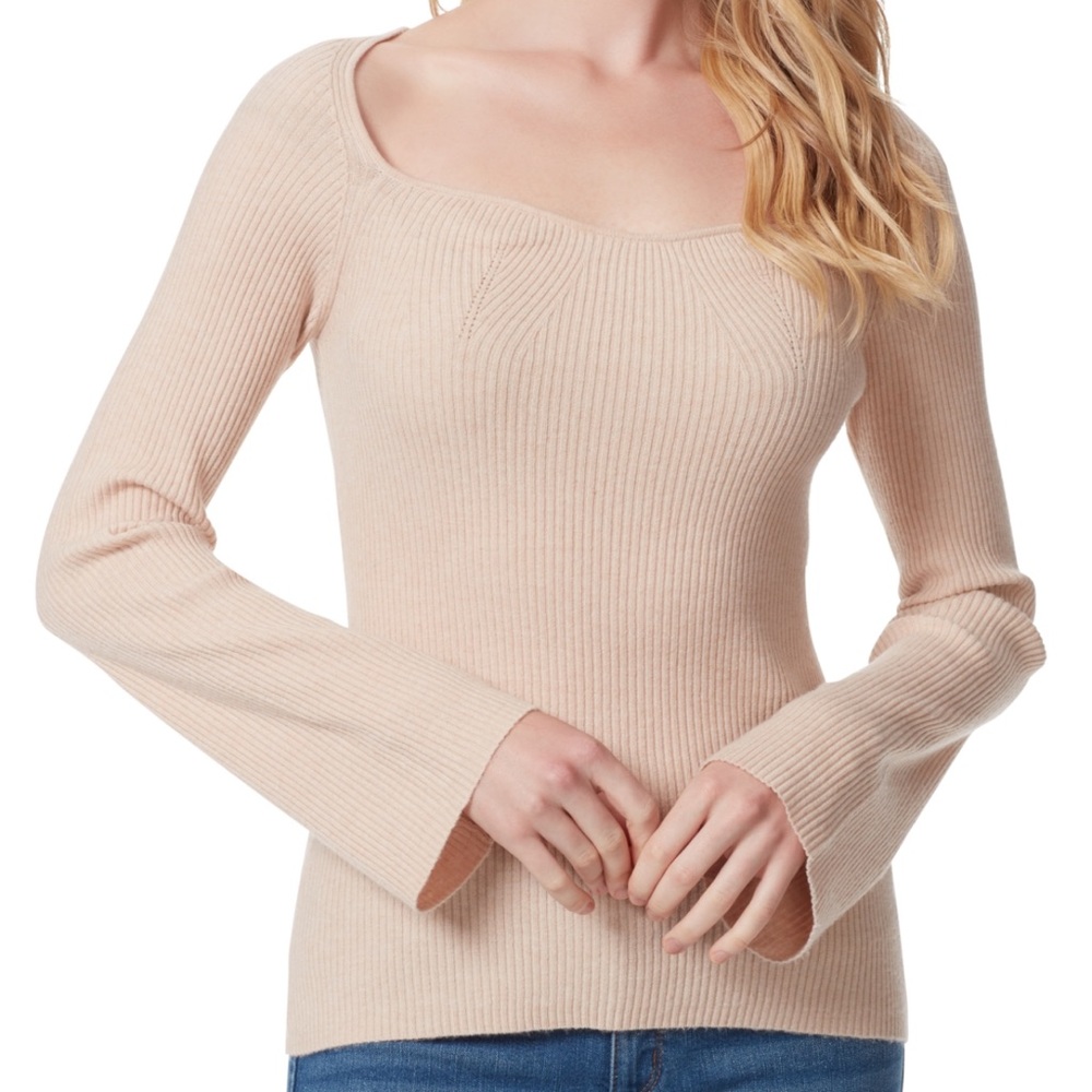 Jessica Simpson Sweetheart Neckline Tan Color Top